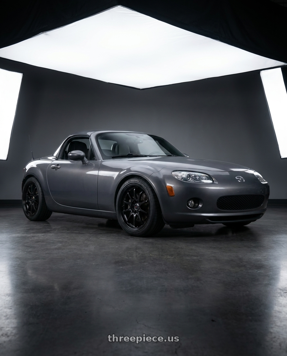 2007 Mazda Miata MX-5 with Volk Racing CE28N-PLUS 5x114.3 18x7.5+48 Diamond Black wheels