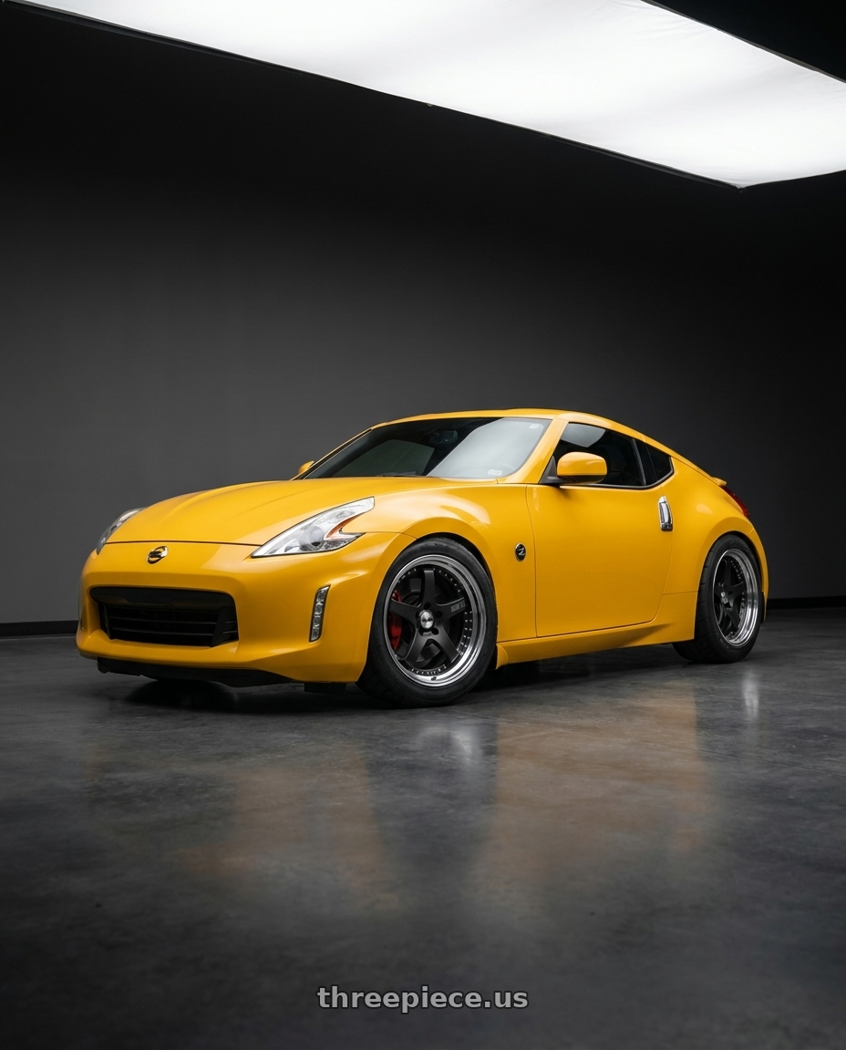2017 Nissan 370z with SSR Professor SP4 5x114.3 19X9 24 SL Disk Flat Black wheels