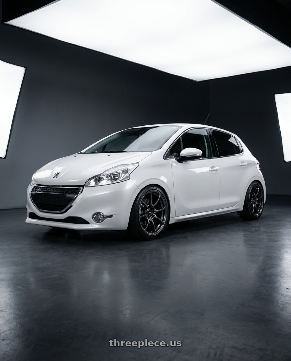 2014 Peugeot 208 with Volk Racing NE24 5x120 19x9 +23 SHINING BLACK METAL wheels
