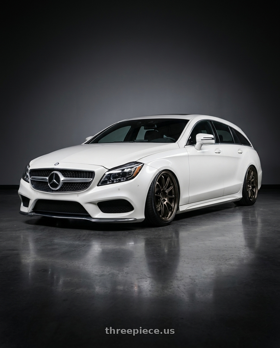 2016 Cls 400 shooting brake white with Advan Racing RS-DF Progressive 5x112 18x9+50 Dark Bronze Metallic wheels