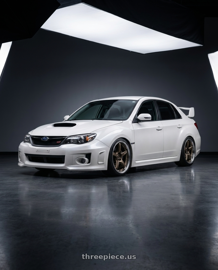 2011 sti sedan  with Work T5R 2P 5x114.3 19x9.0 +38 Matte Bronze wheels