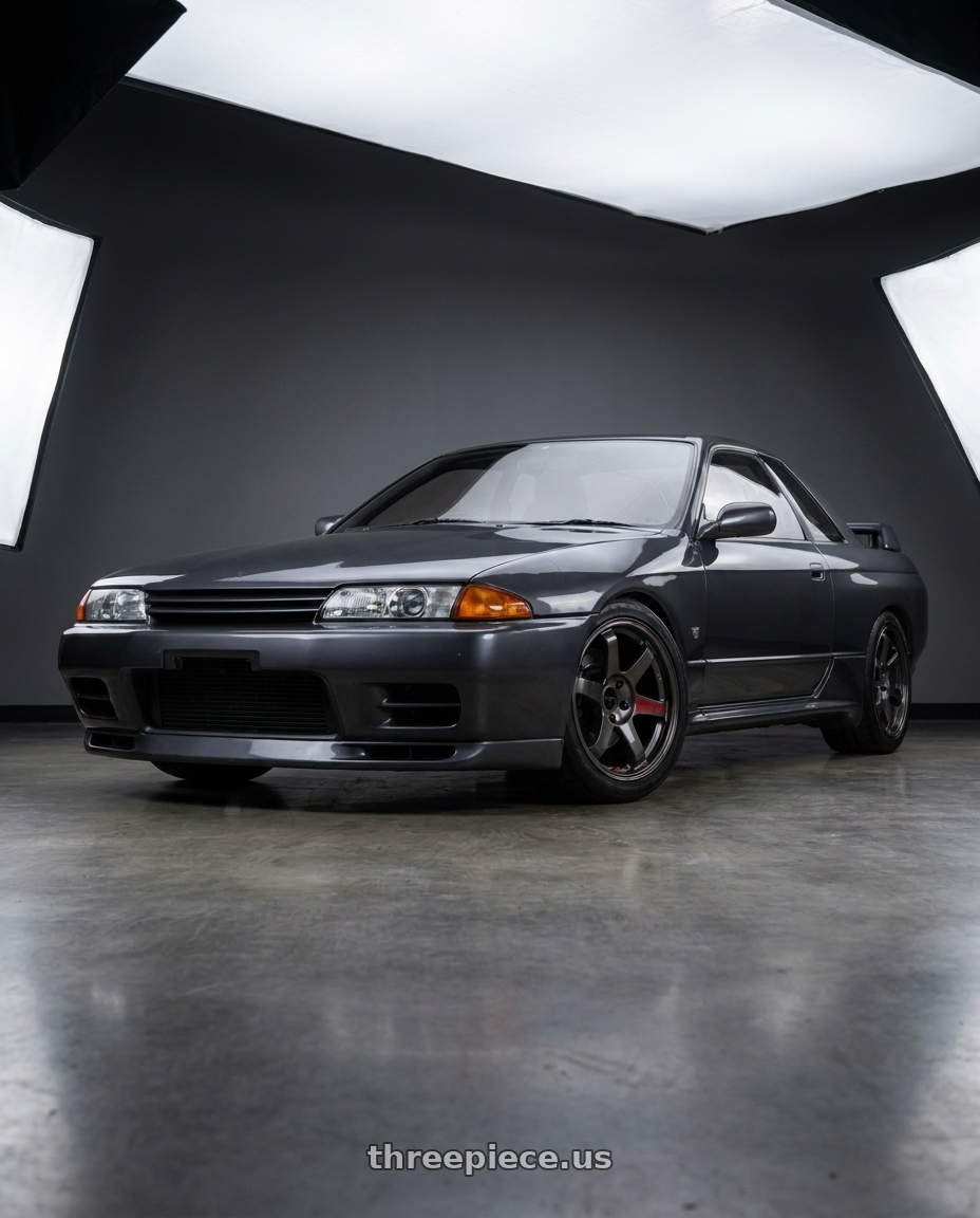 1992 Nissan Skyline R32 GTS-T Type M with Volk Racing TE37 Saga SL 5x114.3 18x9.5+22 Pressed Graphite wheels