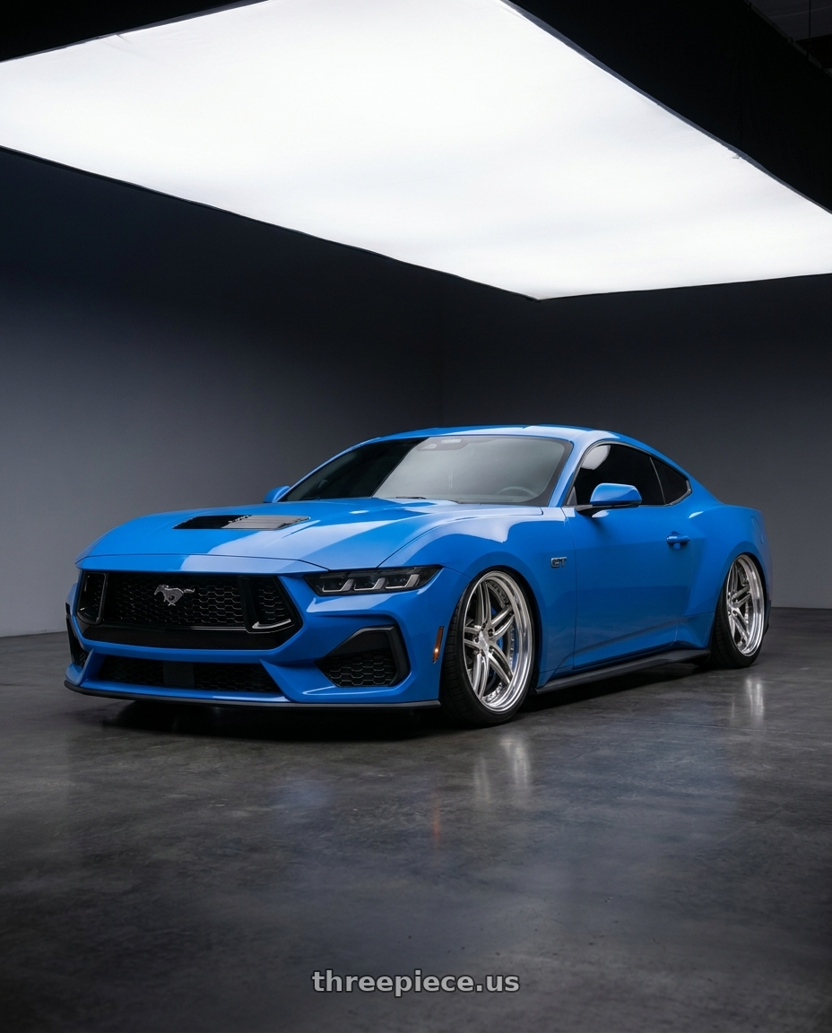 2024 ford mustang gt premium with Work Gnosis Gr205 5x114.3 19x10+30 A Disk Buff Finish wheels