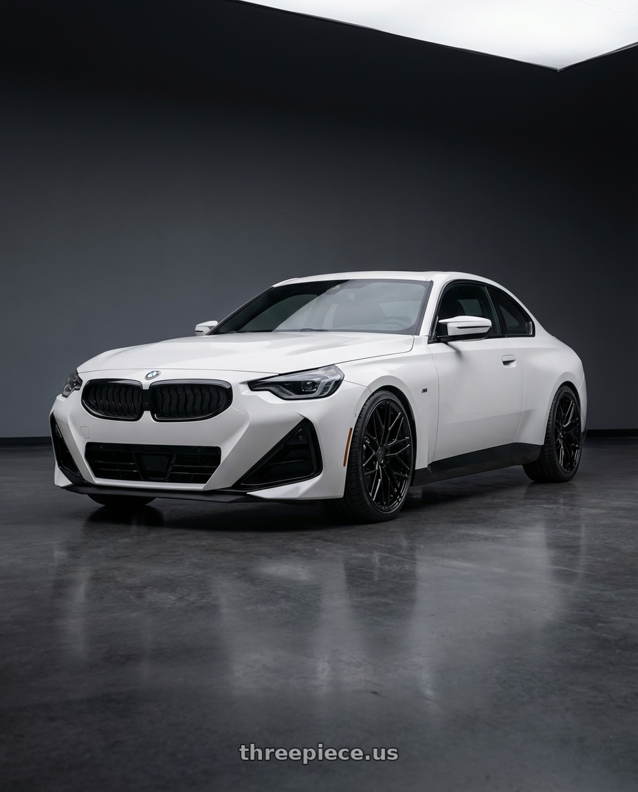 2024 BMW 2 Series G42 with Avant Garde Wheels M520R 5X112 19x9.5 +40 Gloss Black wheels