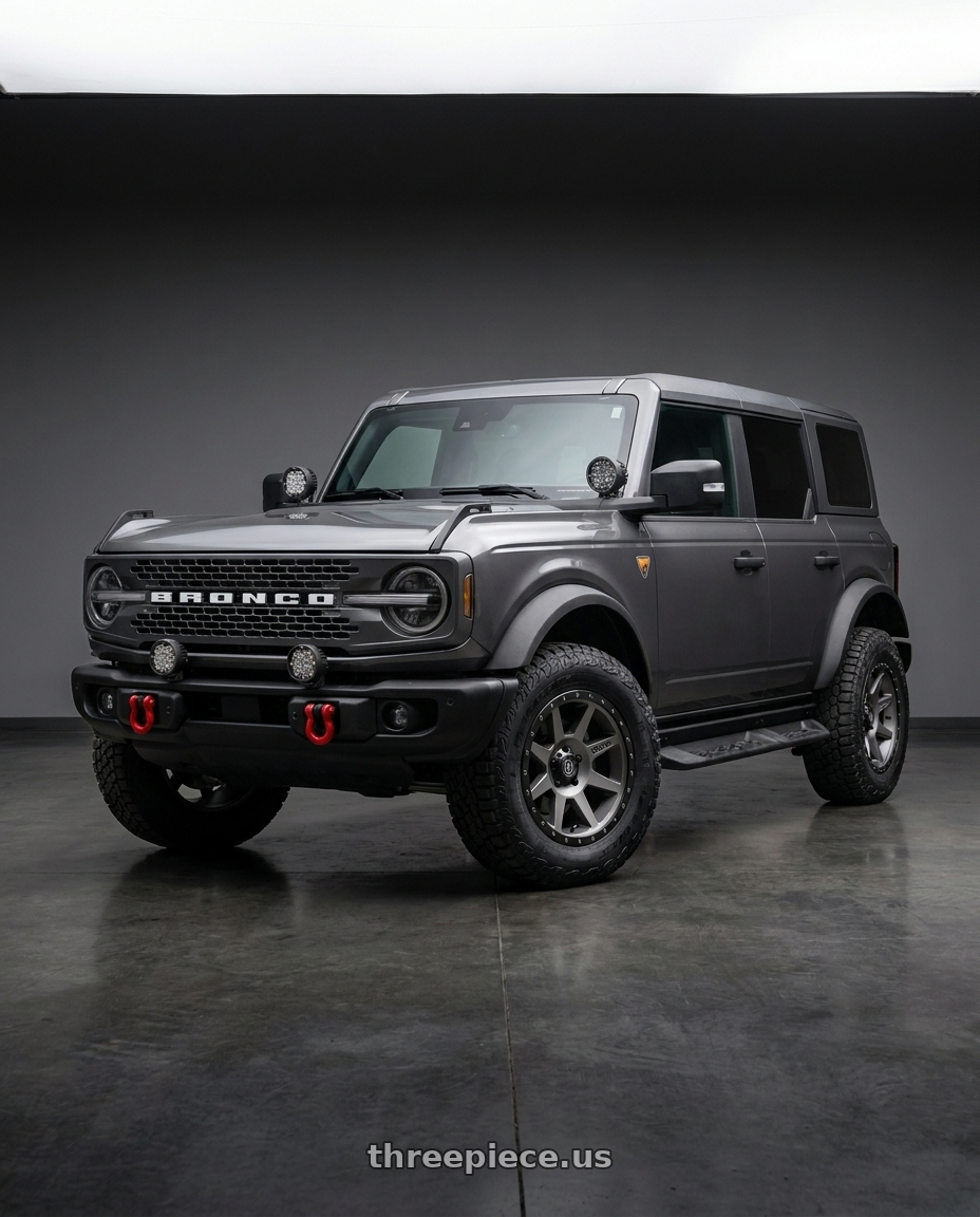 2023 Ford Bronco with Icon Alloys REBOUND 6x139.7 17X8.5+25 TITANIUM wheels
