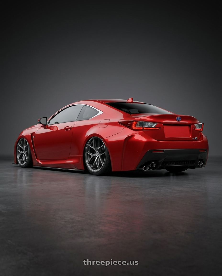 2018 Lexus RC F with BBS CC-R 5x114.3 19x8.5+30 Graphite w/ Diamond Cut Face wheels rear three quarter view slight stretch tires