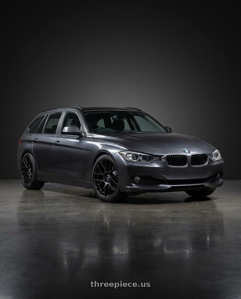 2016 BMW 3 Series F30 with Avant Garde Wheels M359 5X120 19x9 +35 Matte Black wheels