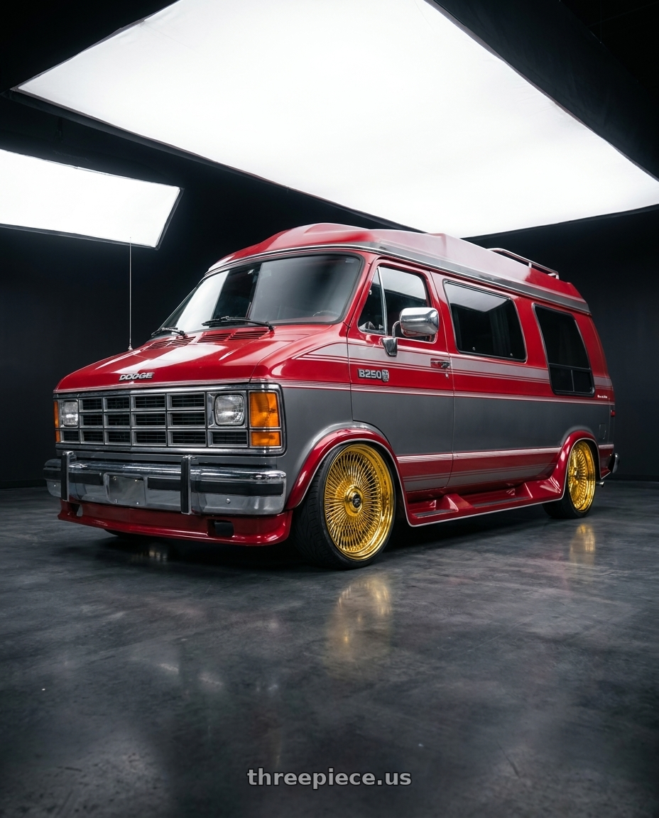 1990 dodge ram b250 with Amani AMA-603 5x120/5x127 26x9 +1 Yellow Gold wheels
