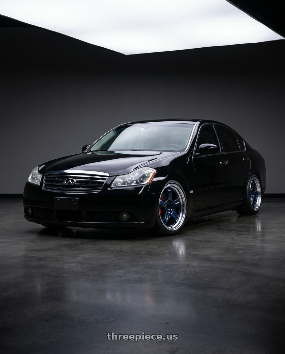 2008 Infiniti m35 with Volk Racing 21C 5x114.3 18x9.5 +20 MAG BLUE / RIM DC wheels