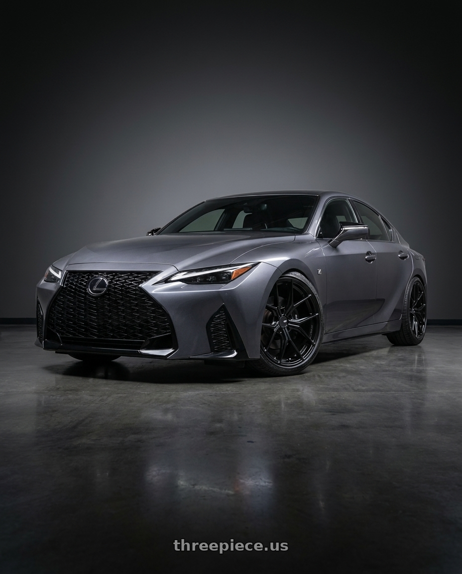 2021 Lexus IS350 with Enkei TSR-X 5x114.3 18x8.5+38 Gloss Black wheels