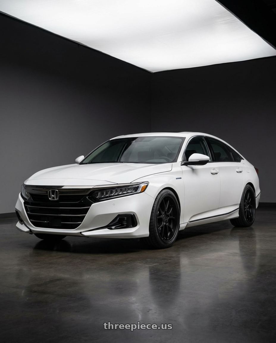 2021 Honda Accord EX-L with Rotiform 207 5x114.3 19x8.5 +35 MATTE BLACK wheels