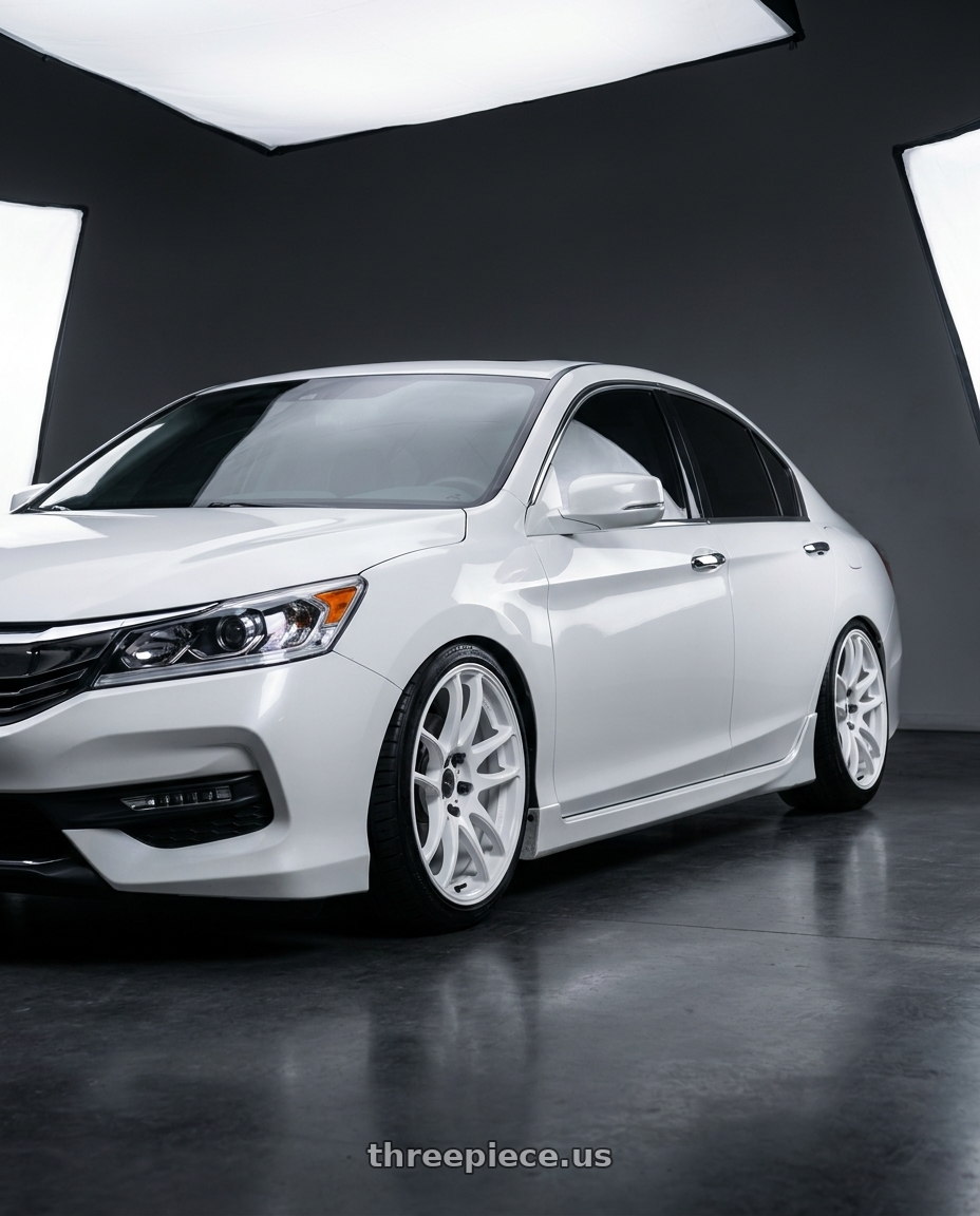 2016 Honda accord with Work Emotion Cr Kiwami 5x100 18x8.5 +47 White wheels