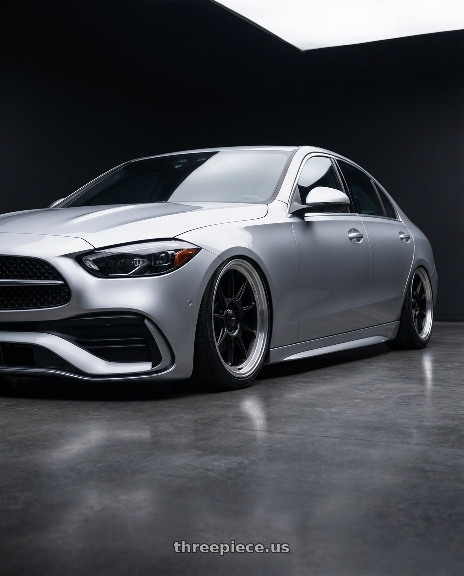 2022 Mercedes-Benz C-Class W206 with Konig Countergram 5x112 19x11+40 Matte Black / Matte Machined Lip wheels