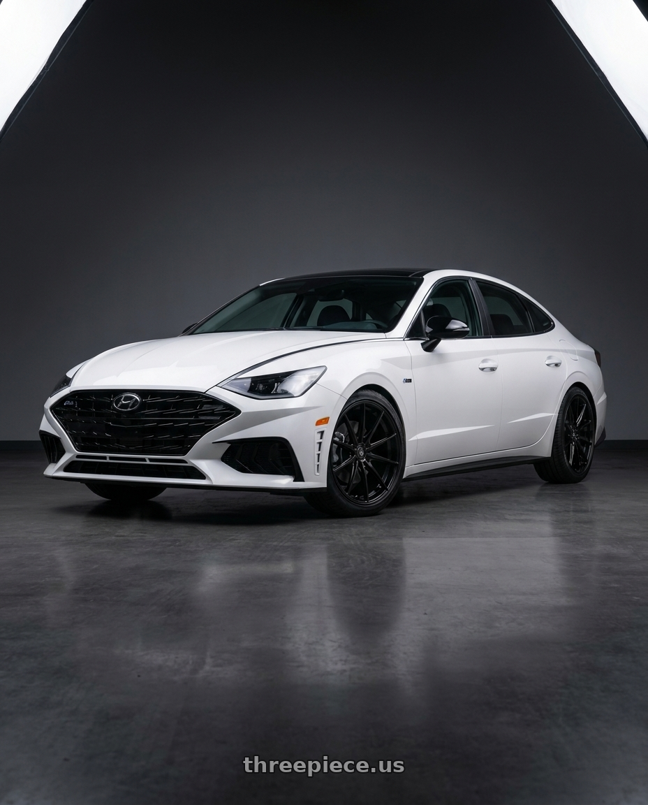 2021 Hyundai Sonata SE with Konig Oversteer 5x114.3 19x8.5+30 Gloss Black wheels