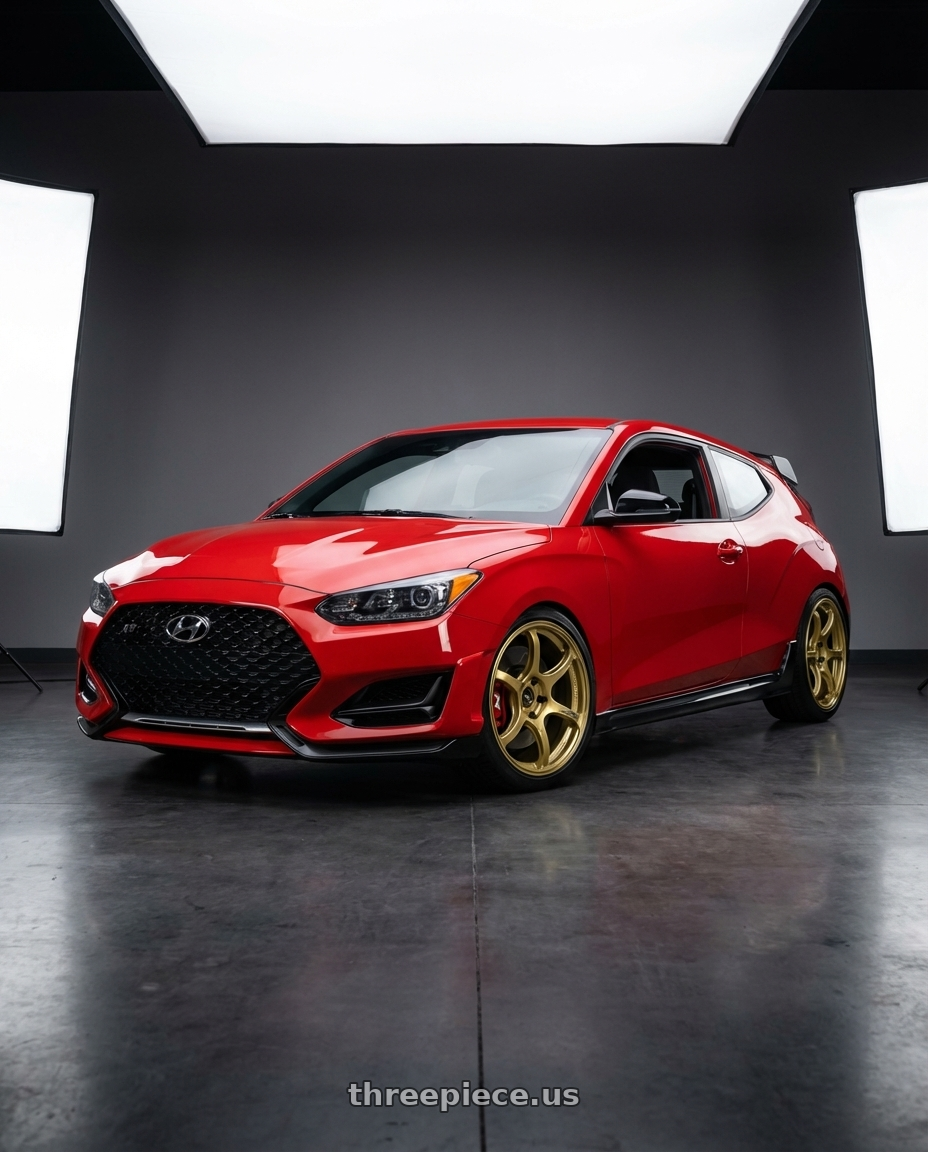 2022 Hyundai Veloster N with Advan RGIII 5x114.3 19x10.5+15 Gold wheels