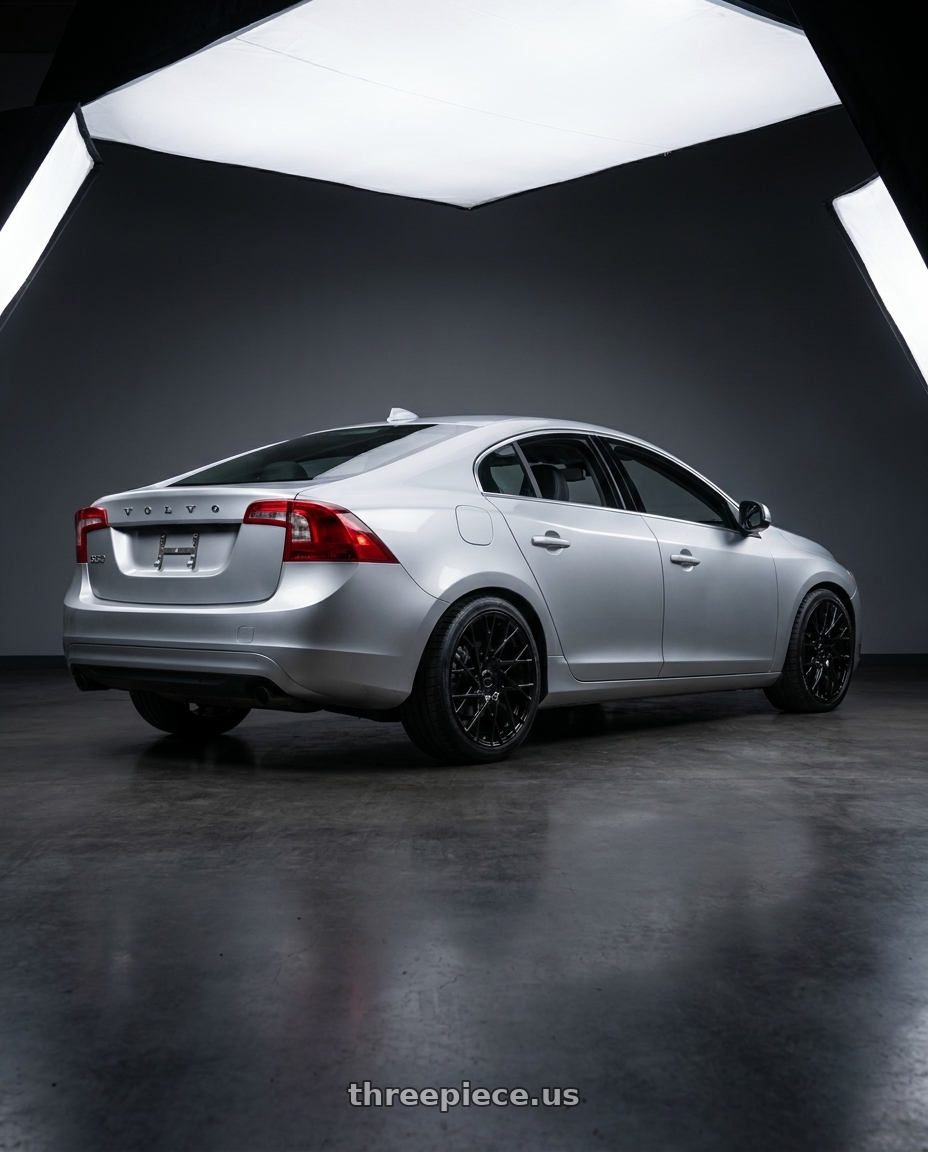 2017 volvo s60 with Motiv 430B Maestro 5X108/5x114.3 20x8.5 +40 GLOSS BLACK wheels rear three quarter view square tires