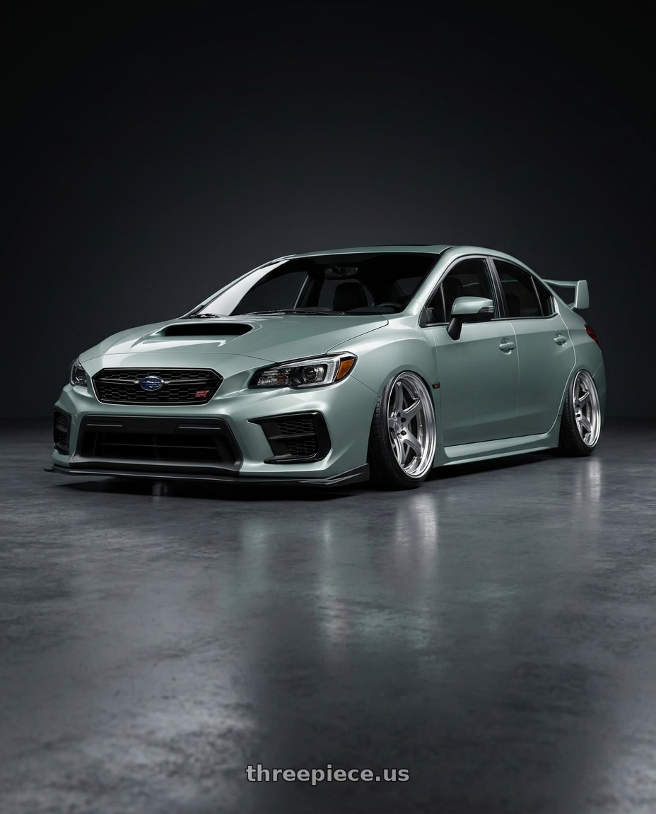 2021 Subaru wrx sti millennium jade  with Work T5R 2P 5x114.3 18x9.5 +38 GT SILVER wheels