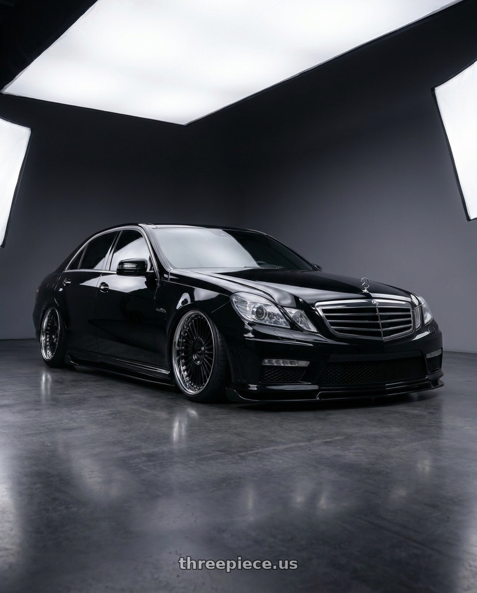 2012 Mercedes e350 sport rwd with SSR Professor TF1 4X100 18X9.5+25 HP Disk Flat Black wheels