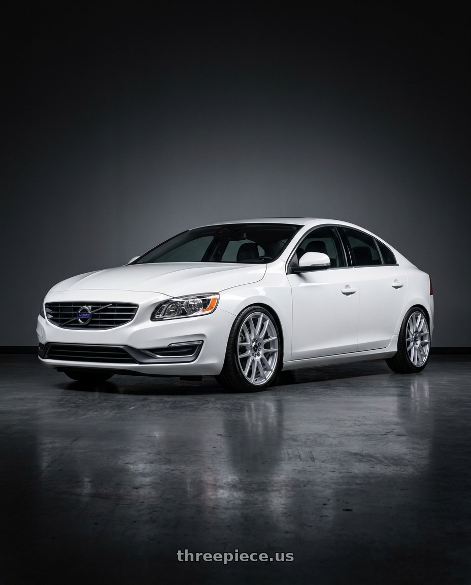2015 Volvo s60 t5 white with Raceline 141S Mystique Silver 5X108/5x114.3 16x7 40 Gloss Silver wheels