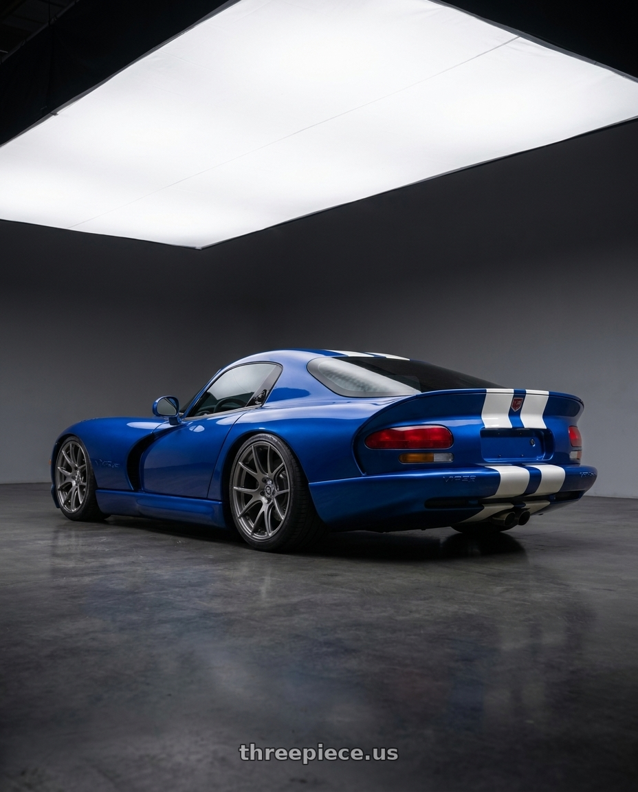 1997 dodge viper with Forgestar CF5V 6x114.3 19x13 +62 Gloss Anthracite wheels rear three quarter view square tires