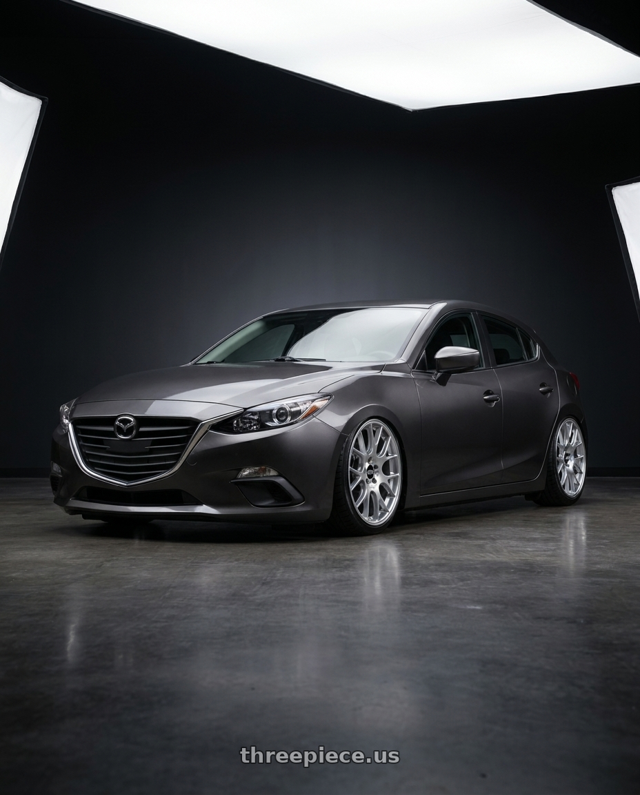 2013 Mazda3 5d with BBS CH-R 5x130 19x12 +45 Brilliant Silver Polished Rim Protector wheels