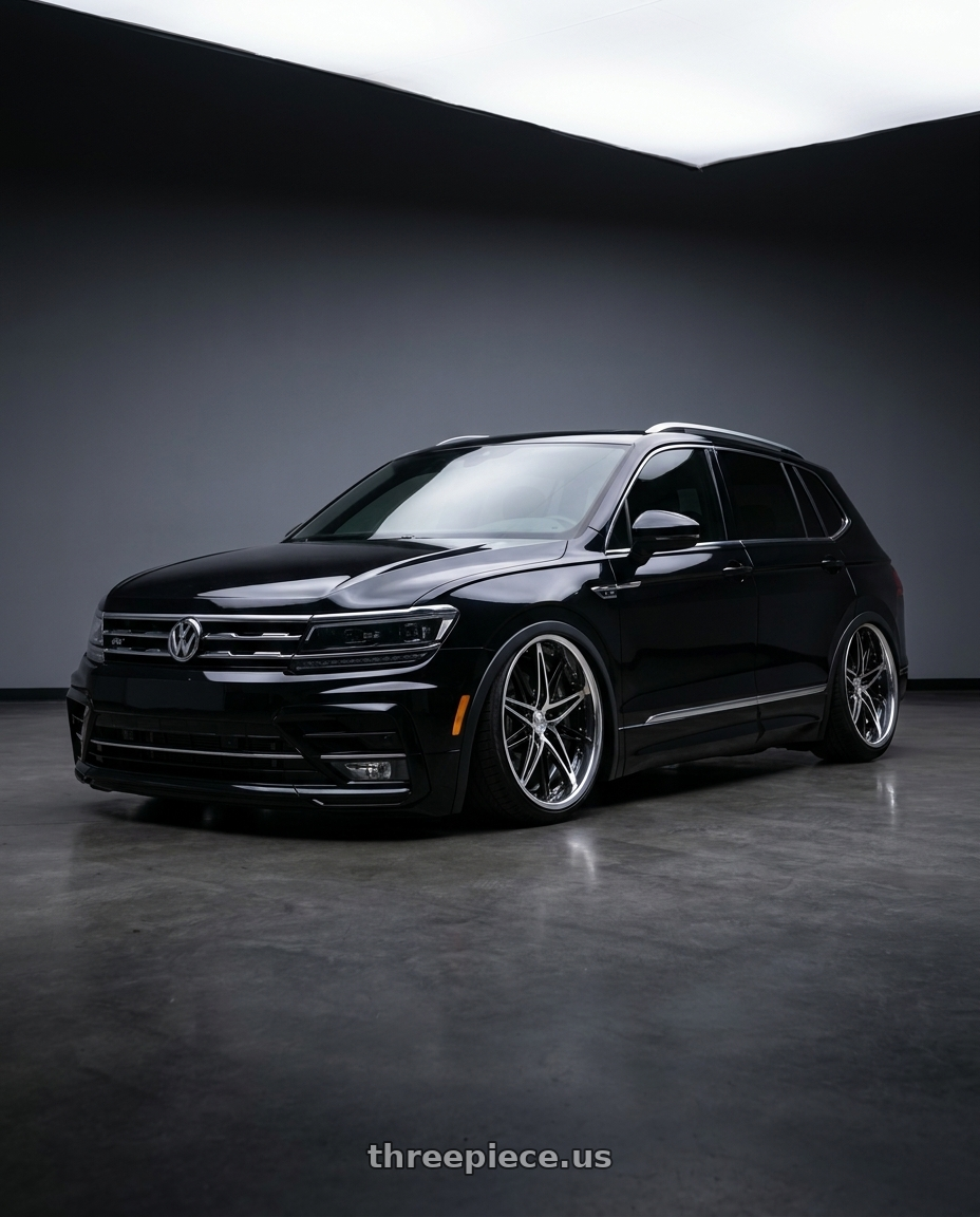 2022 Volkswagen Tiguan sel r line with Work Schwert Sg1 5x112 20x9+30 A Disk Black Cut Clear wheels