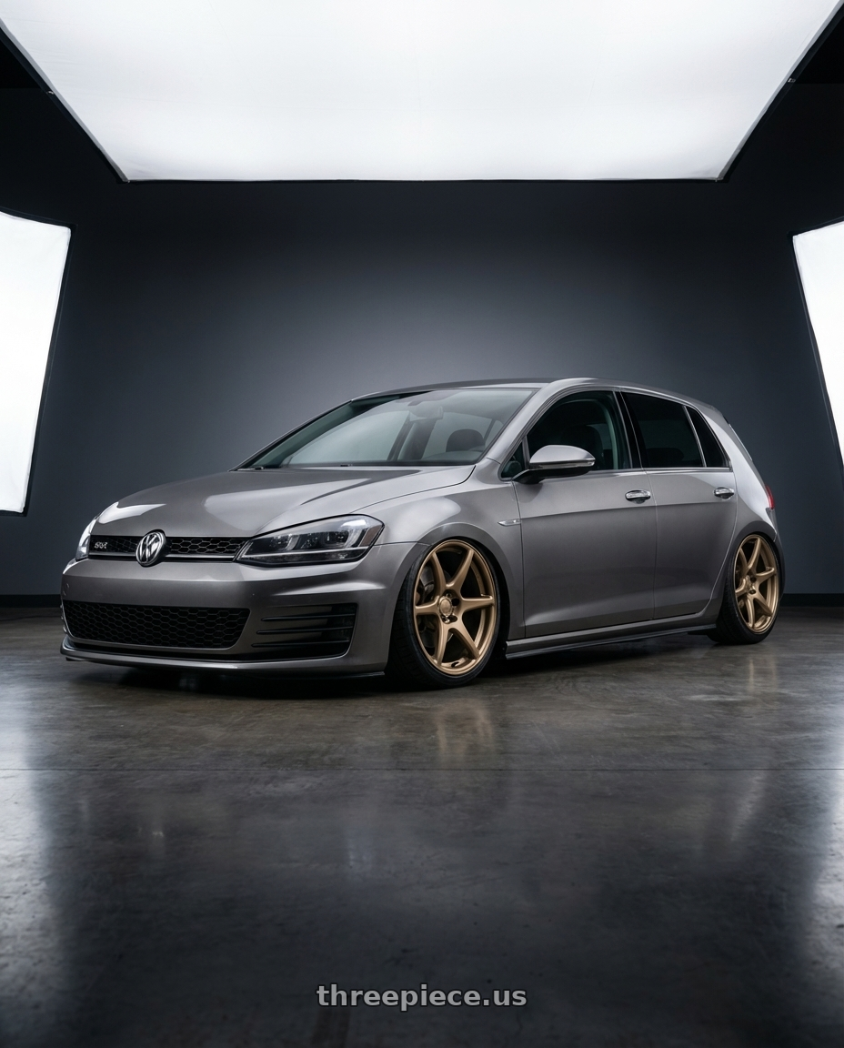 2019 Volkswagen GTI MK7 with Kansei K11B Tandem 5X112 19x9.5 22 Bronze wheels