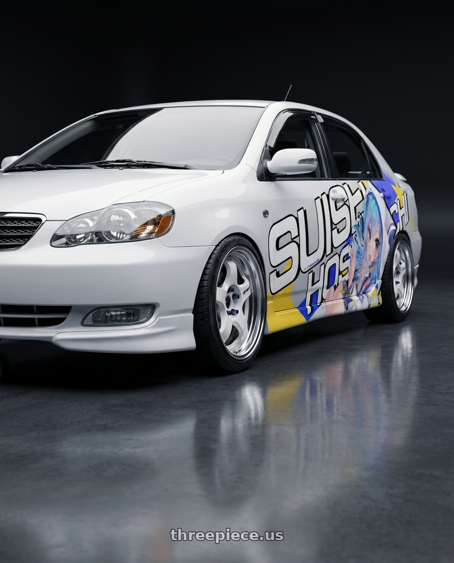 2006 corolla 9gen with Work Meister S1 2P 4x100 15x7+38 O Disk Black wheels