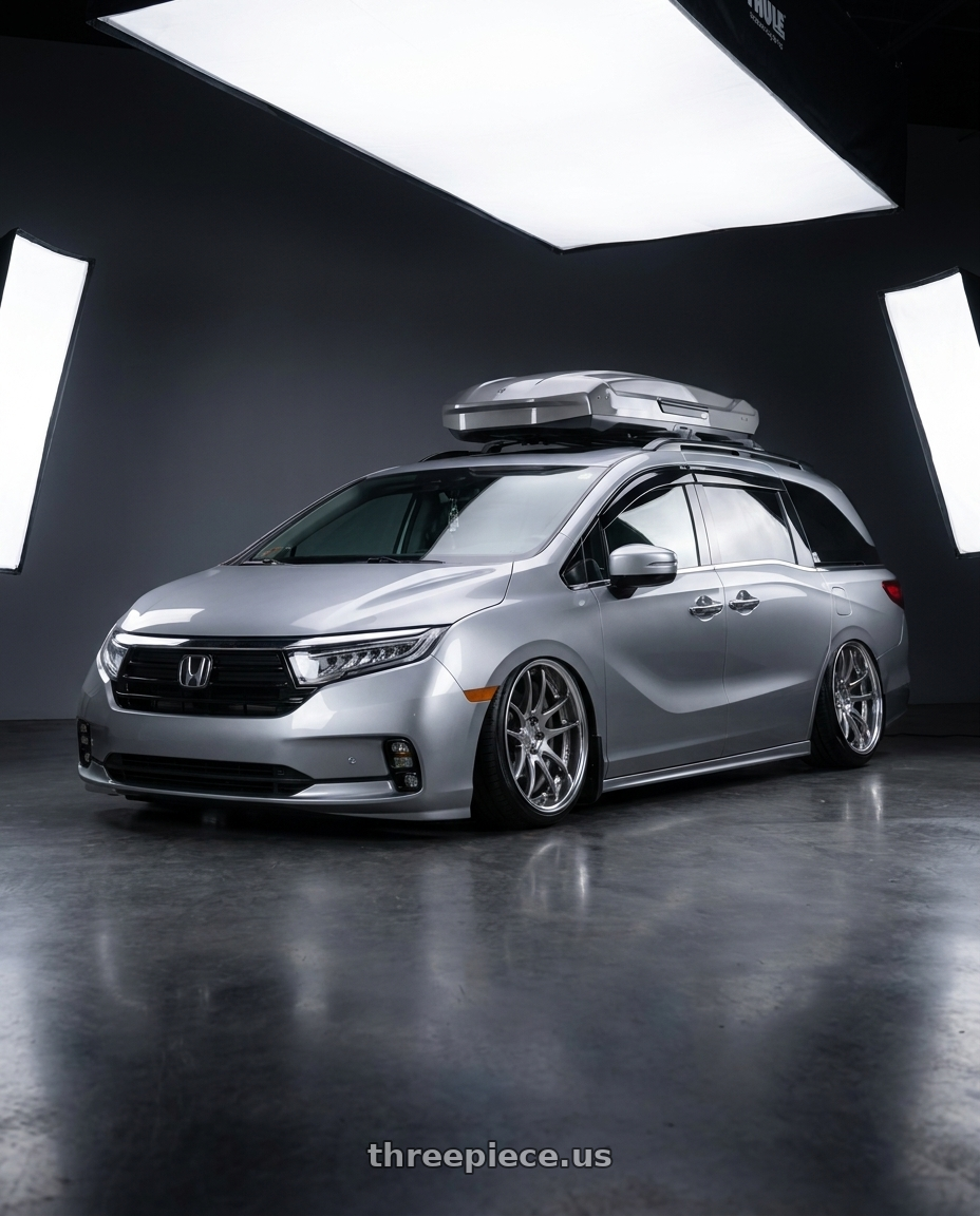 2024 Honda Odyssey with Work Cr 2P 5x120 20x8.5 +45 GT Silver wheels