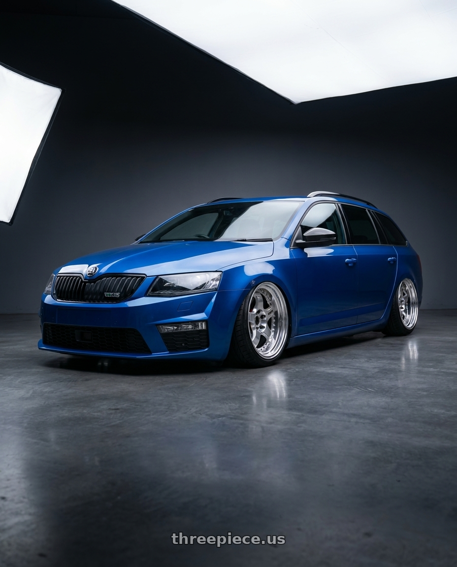 2015 Skoda Octavia RS with Work Meister S1 3P 4x114.3 18x10.5-28 L Disk Bright Buff Finish wheels