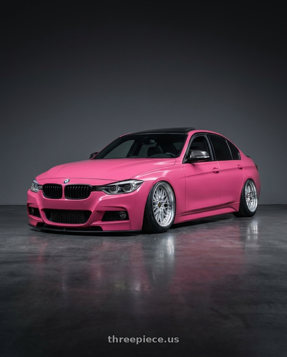 2016 bmw 340i with Work Vs-Xv 5x120 19x8.5+27 O Disk Silky Rich Silver wheels