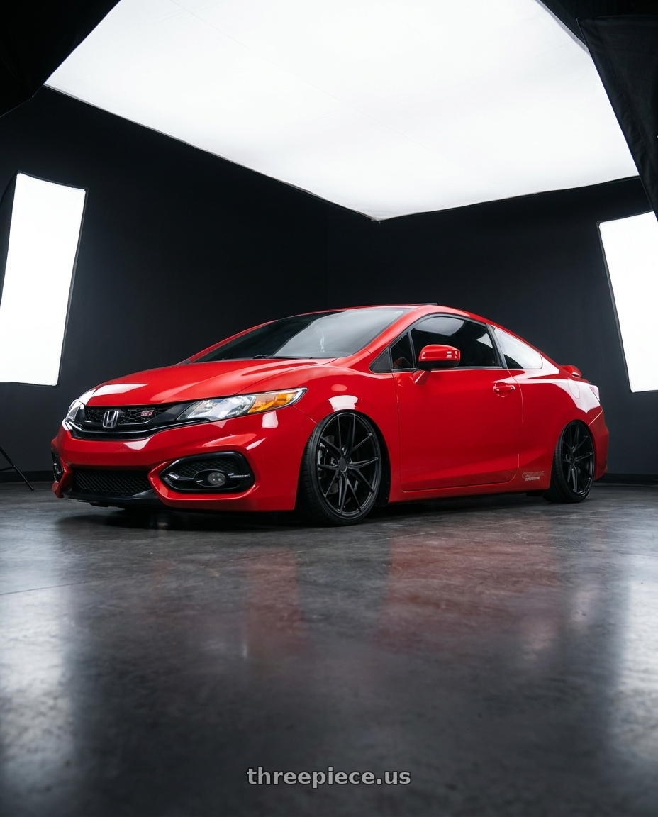 2015 Honda Civic Si with Niche 1PC M117 MISANO 5X114.3 18X9.5 +40 MATTE BLACK wheels