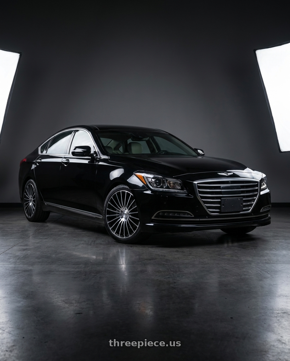 2016 Hyundai Genesis 3 8 with Niche 1PC NC282 SERENE 5X112/5X114.3 20x9 +35 GLOSS BLACK W/ MACHINED FACE wheels