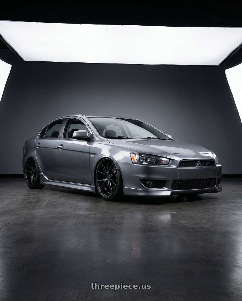 2014 Mitsubishi Lancer Ralliart with Niche 1PC M117 MISANO 5X114.3 18X9.5 +40 MATTE BLACK wheels