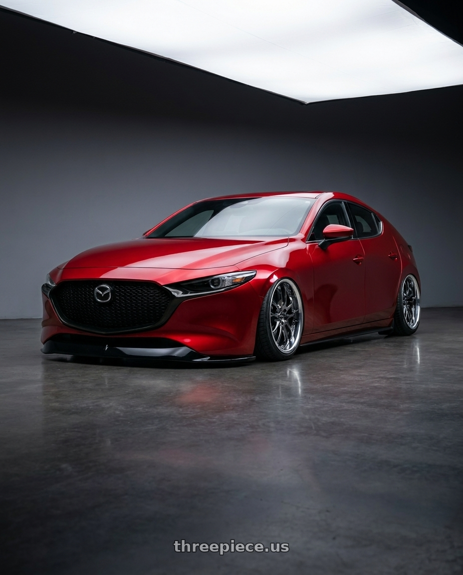 2024 Mazda 3 hatchback with Ssr Agle Minerva 5x114.3 19x9+37 SL Disk Super Black Coat wheels