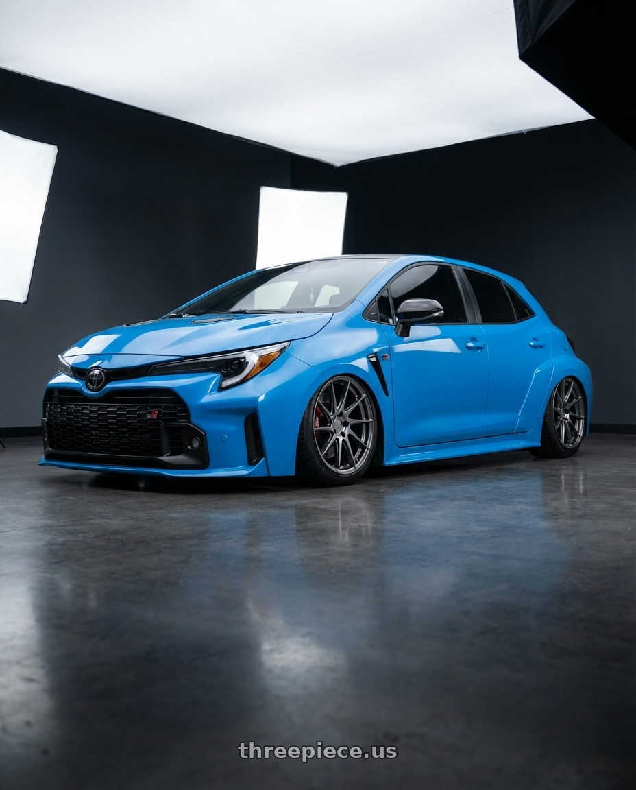 2024 Toyota GR Corolla with Aodhan AH09 5x114.3 18x9.5 +35 Hyper Black wheels