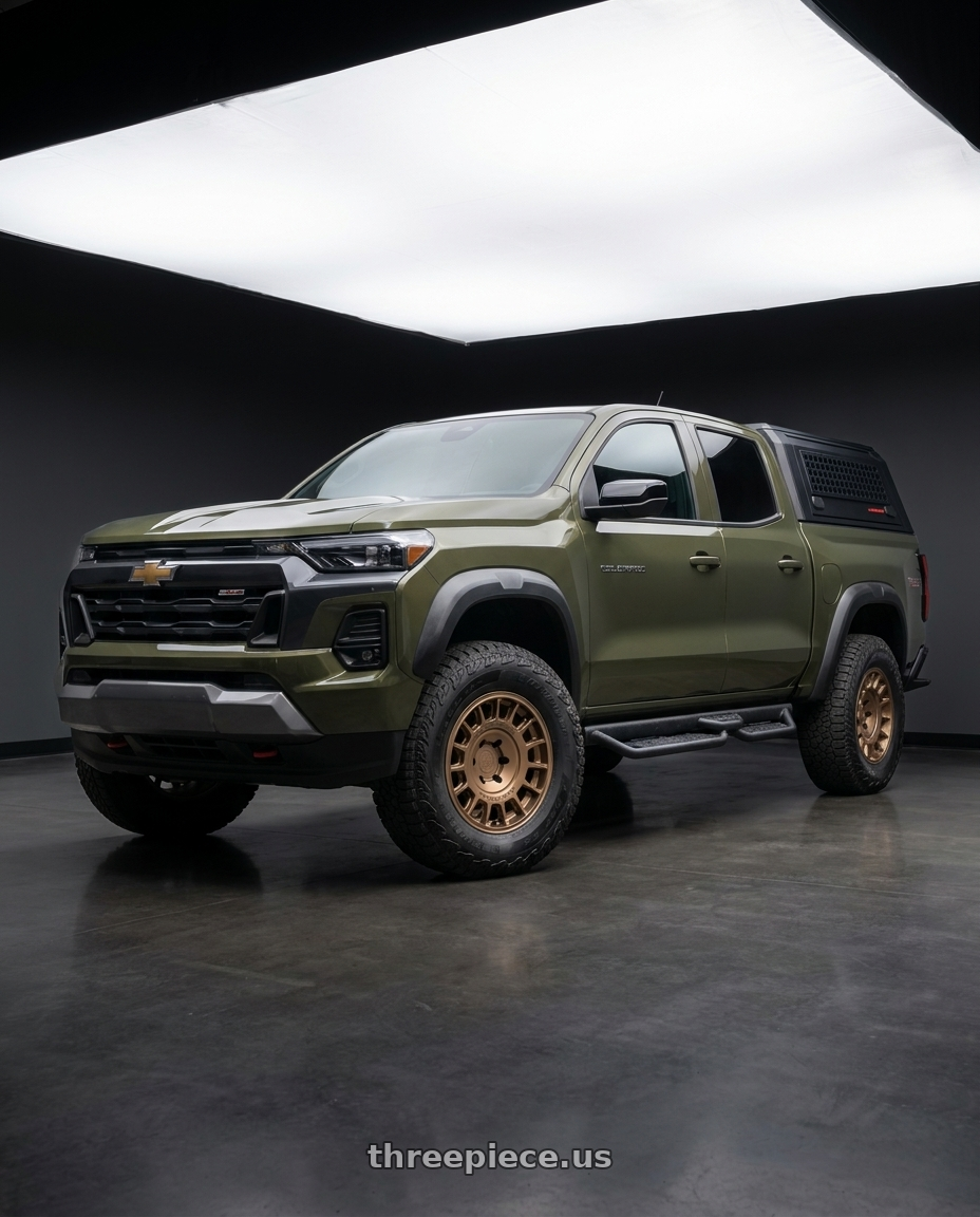 2024 Chevy Colorado Trail Boss with Black Rhino BR015 VOLL 6X139.7 17x8.5 +25 MATTE BRONZE wheels