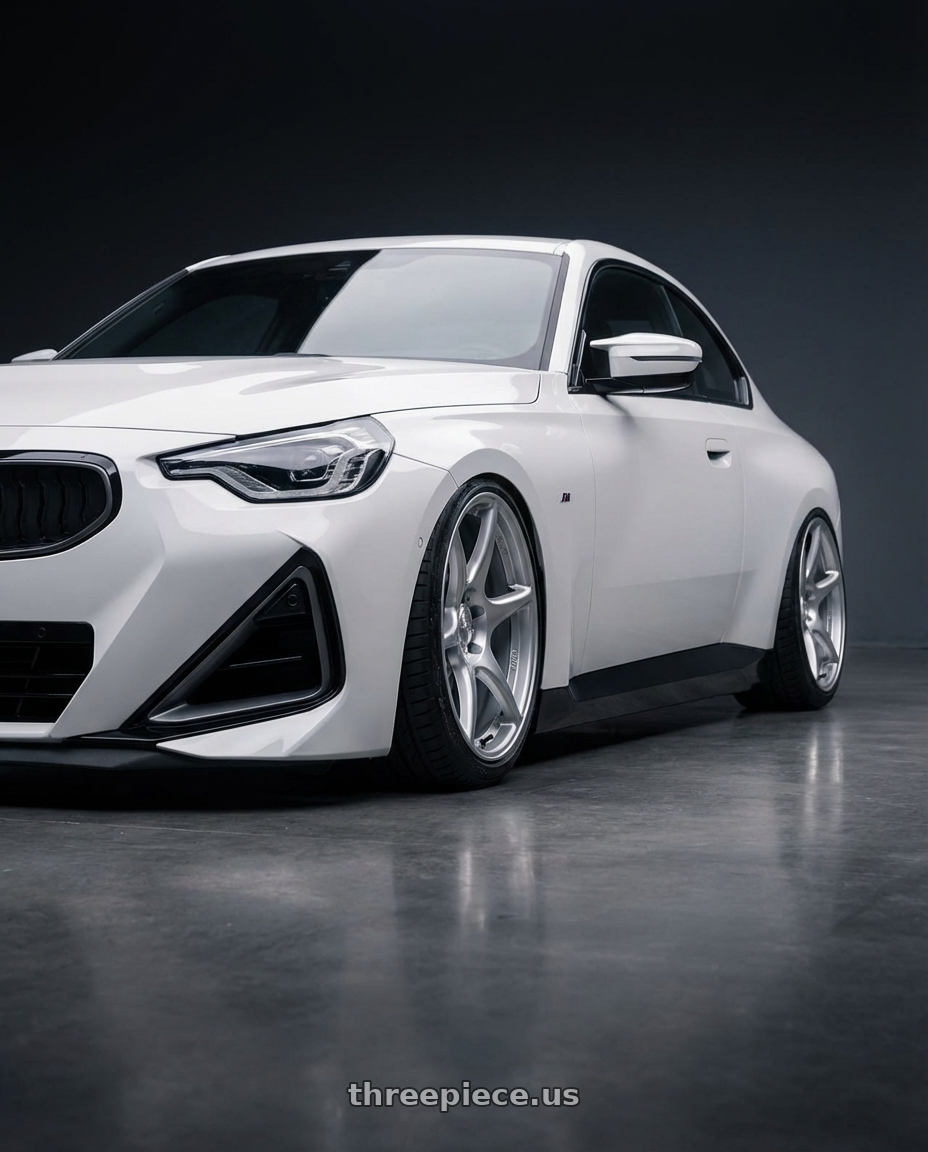 2024 BMW 2 Series G42 with Kansei K11S Tandem 5X112 19x9.5 22 Hyper Silver wheels