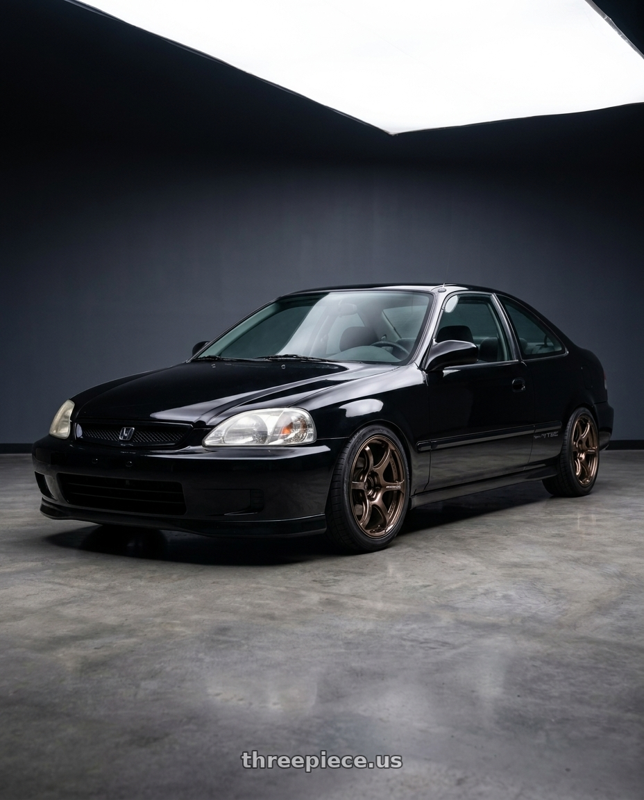 2000 Honda civic with Advan Racing RG-4 4x100 17x7.0 +42 RACING COPPER BRONZE wheels