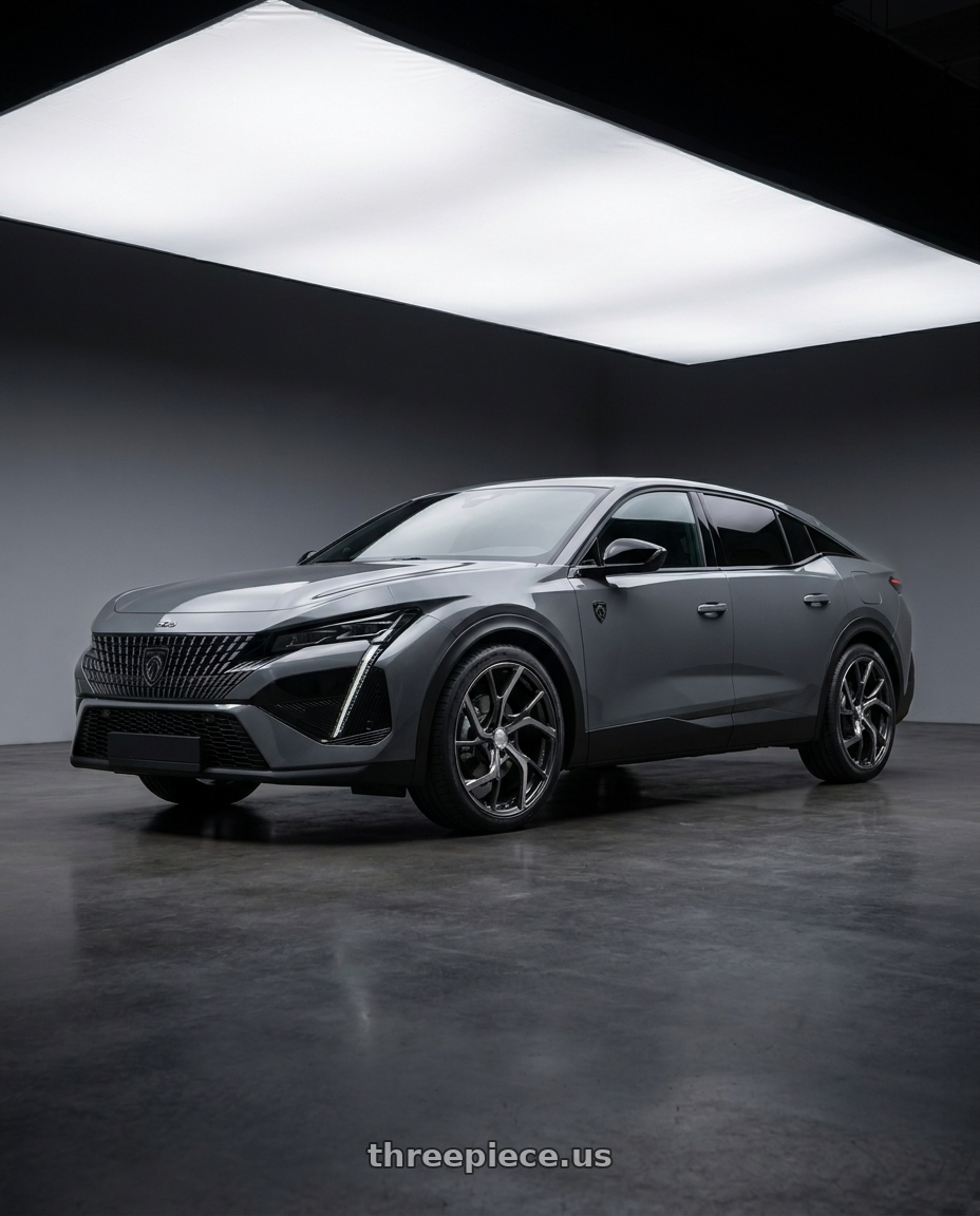 2025 Peugeot 408 with Volk Racing VMF C-01 5x114.3 20x9 +25 SHINING BLACK METAL / DC* wheels