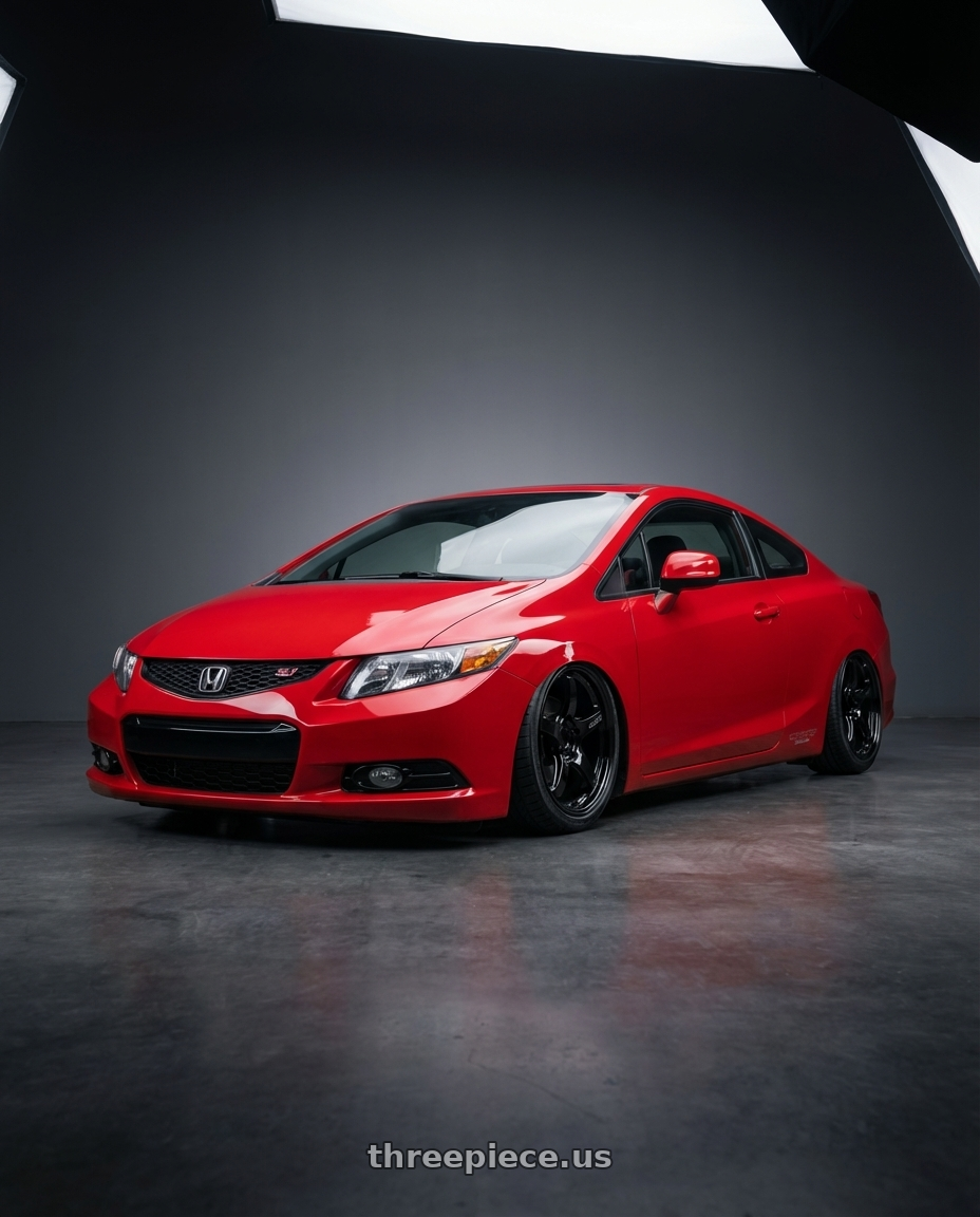 2015 Honda Civic Si with Gram Lights 57CR 5x114.3 18x9.5+38 Glossy Black wheels