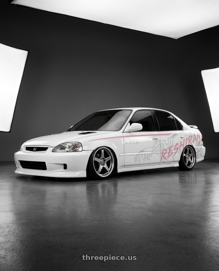2000 honda civic adesivado 4 with Enkei EV5 4x100/114.3 17x7+38 Hyper Black wheels