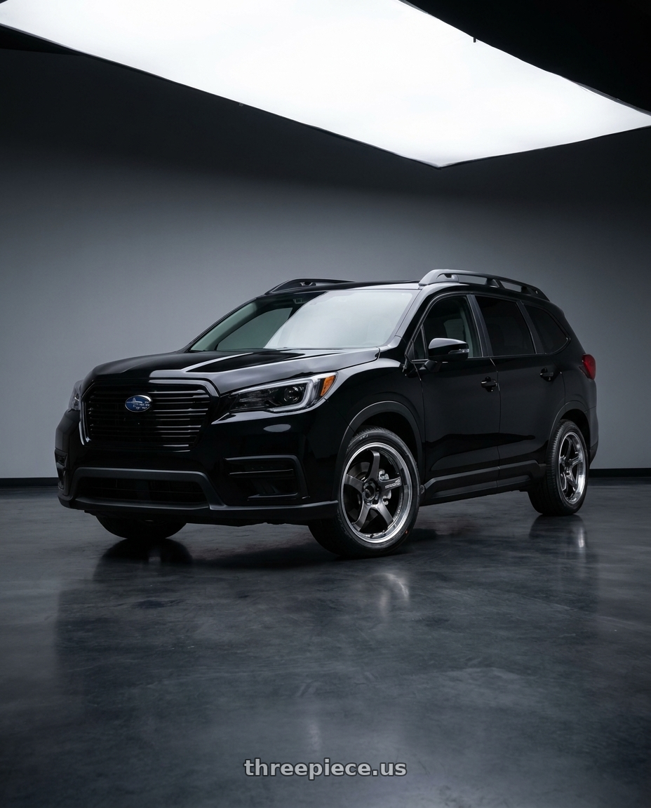 2025 Subaru Ascent Black with Advan Racing GT BEYOND 5x114.3 20x9.5 +40 MACHINING & HYPER PLATINUM BLACK wheels