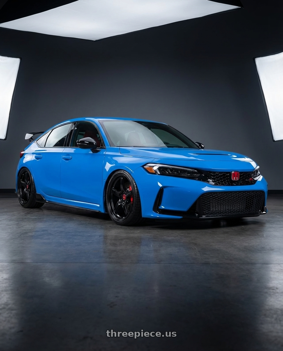 2020 Honda Civic Type R with Gram Lights 57CR 5x120 19x10.5+35 Glossy Black wheels