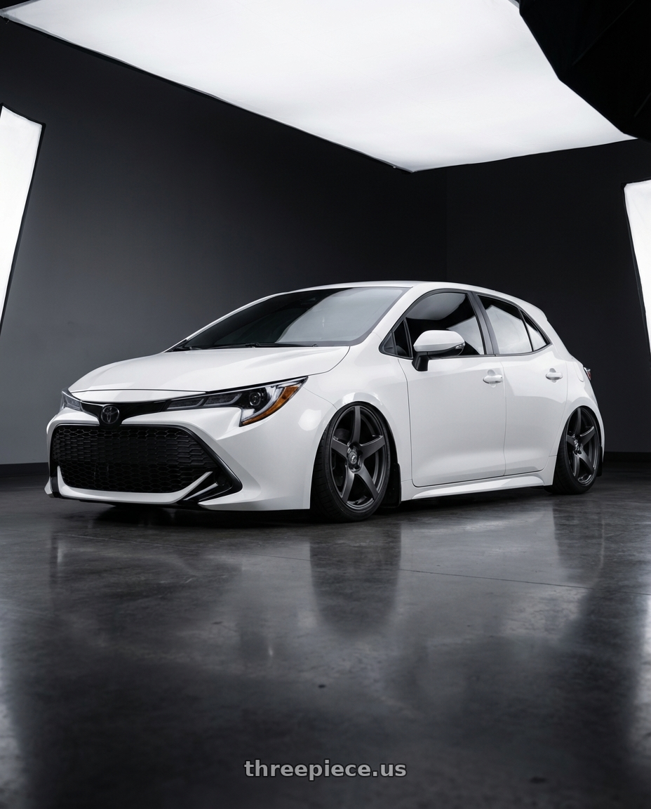 2023 Toyota Corolla Hatchback with Forgestar CF5 5x114.3 18x9 +35 Satin Black wheels