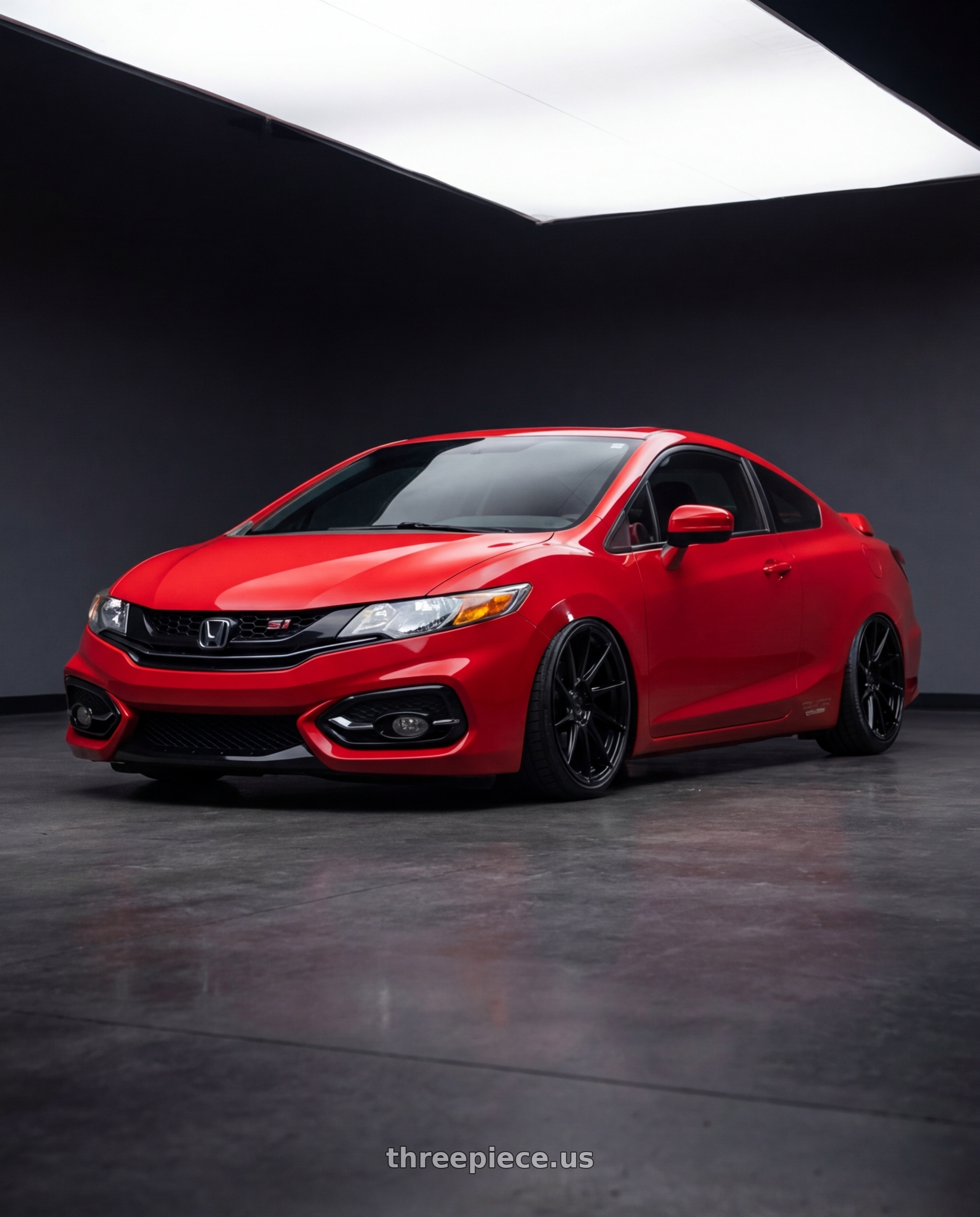 2015 Honda Civic Si with Aodhan AH09 5x114.3 18x9.5 +35 Gloss Silver Machined Face wheels