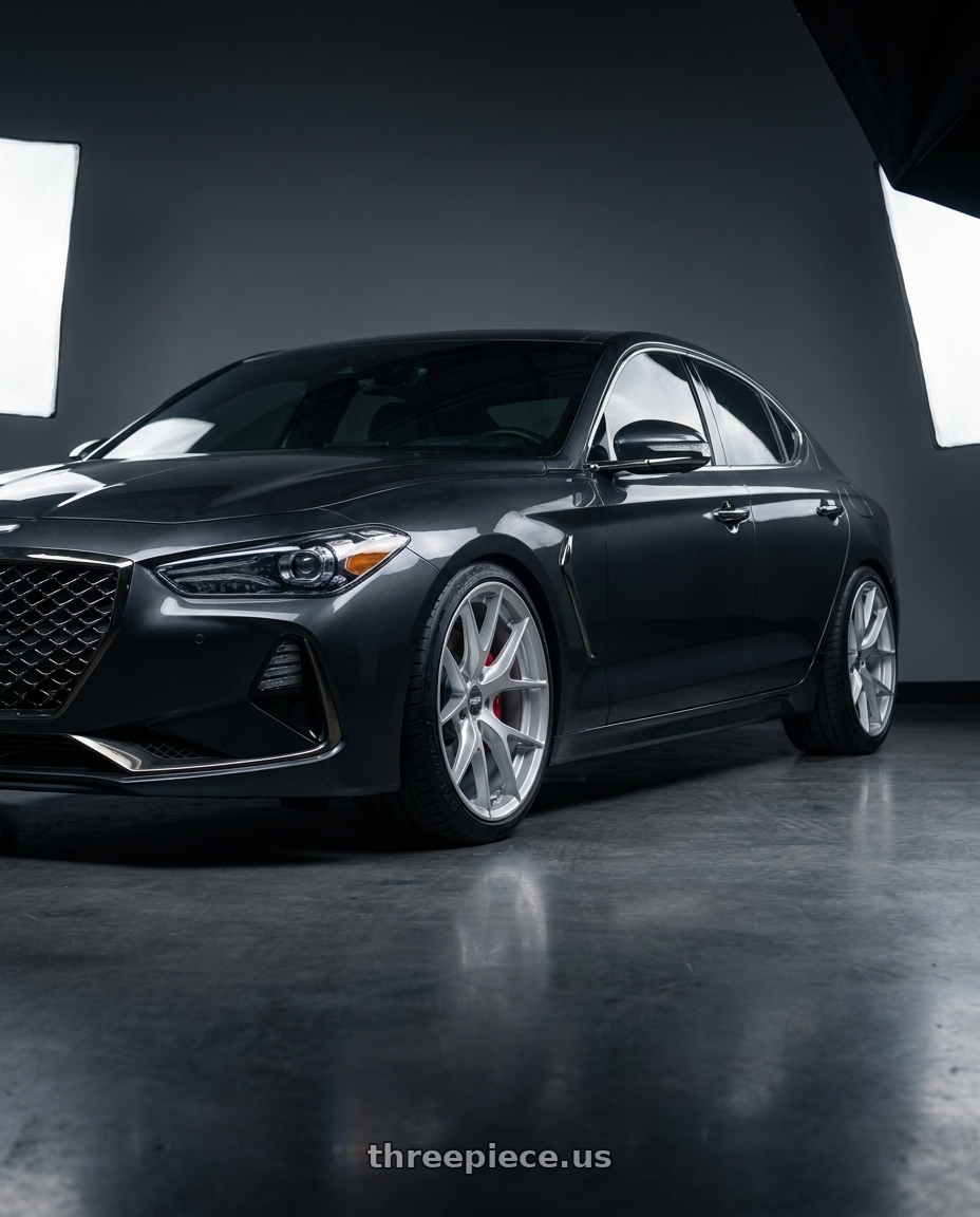 2019 Genesis g70 with ESR Wheels FORGETECH SERIES RF2 5x108 19x10.5 +30 Hyper Silver wheels