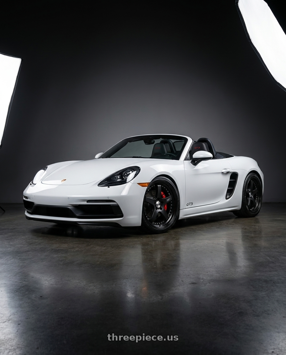 2018 Porsche boxer gts white with SSR Professor SP4 5x130 20X10 37 SL Disk Flat Black wheels