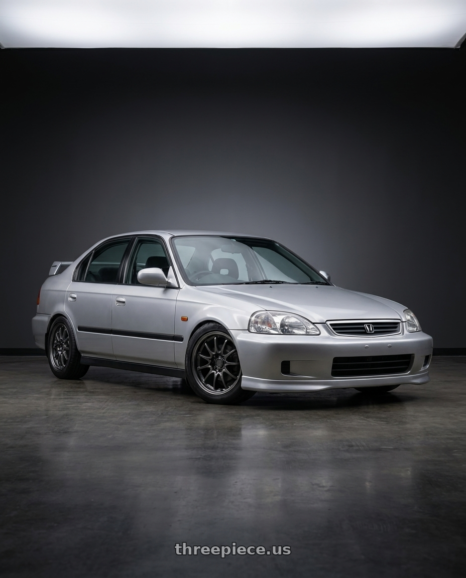 1999 honda civic with Volk Racing CE28 Club Racer 4x100 15x7+38 Dark Gunmetal wheels