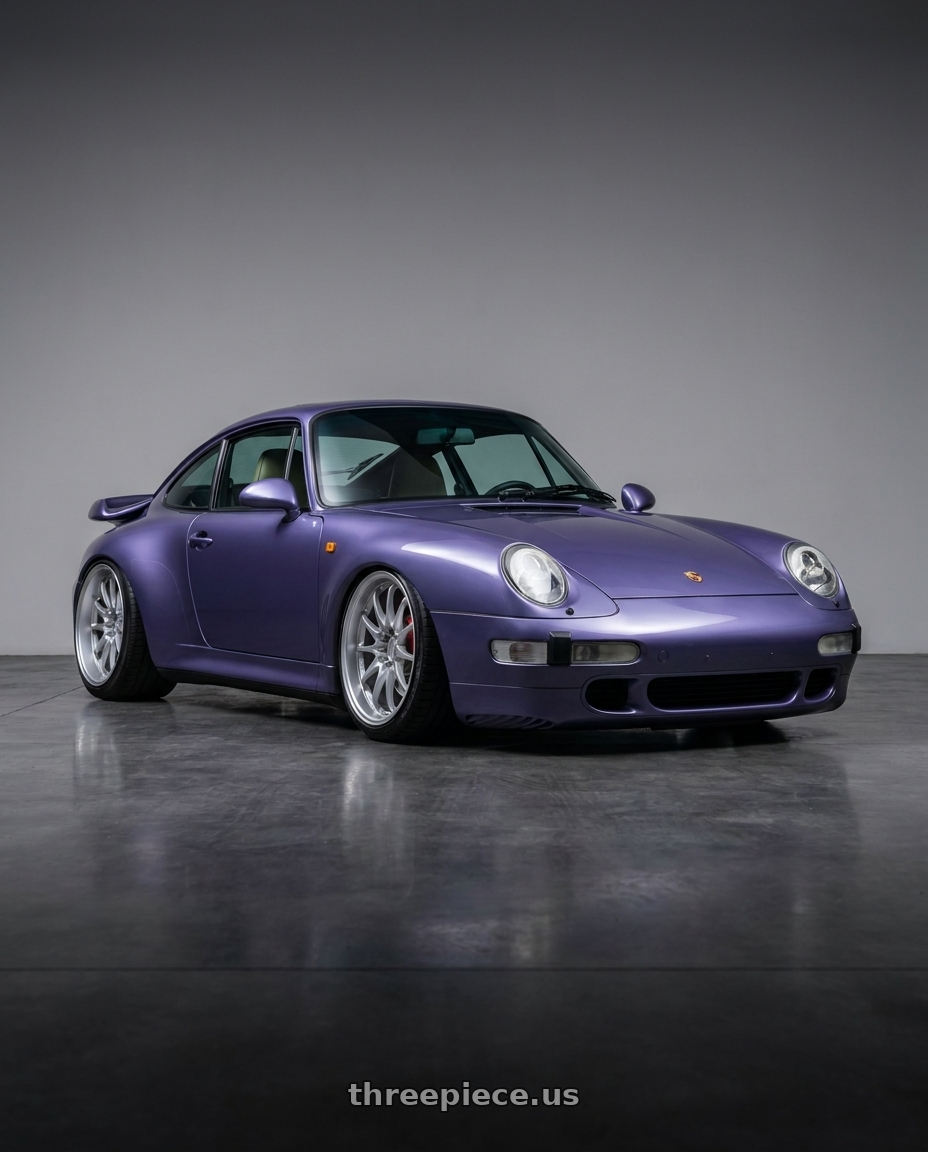 1996 Porsche 911 Turbo with Volk Racing CE28N-PLUS 5x120 18x10+40 Diamond Silver wheels